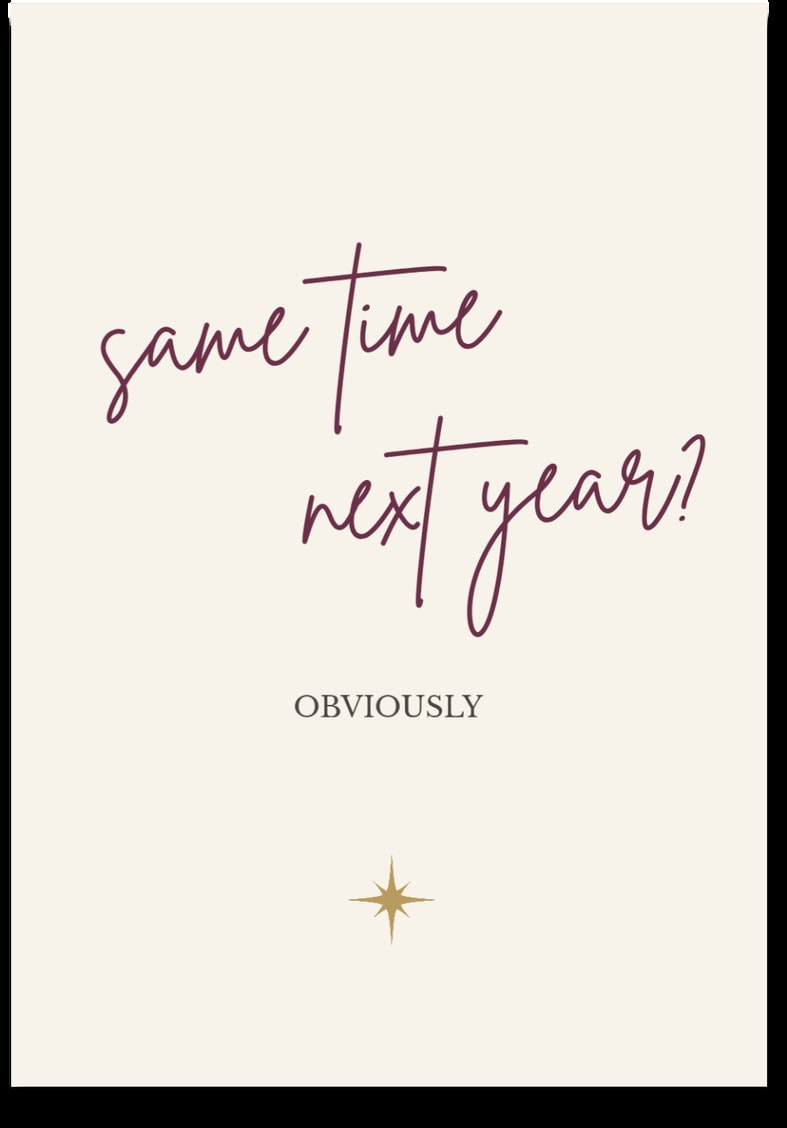 Just Saying — Christmas Edition — A cheeky, grown-up twist on festive greetings.